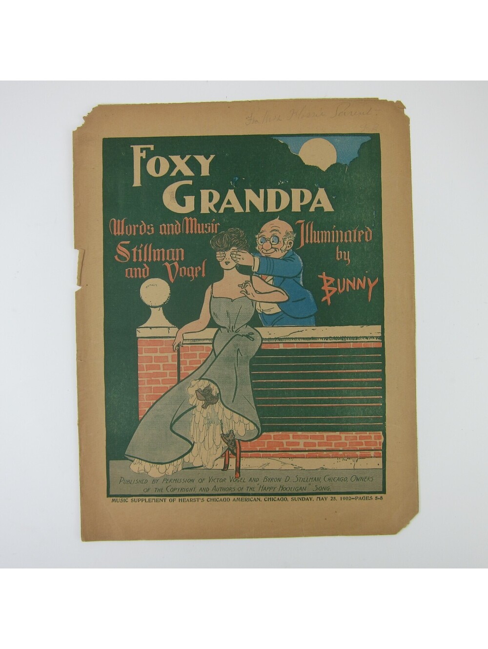 Sheet Music Foxy Grandpa Carl E. Schultz Comic Strip Stillman Vogel Antique 1902